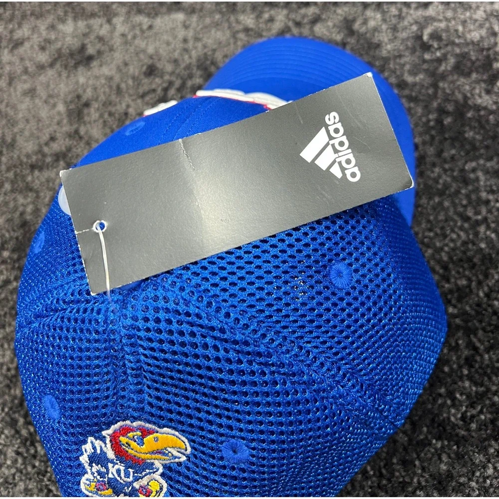 NWT Adidas Kansas Jayhawks KU Royal Blue AEROREADY Mesh Back Hat Cap NCAA‎